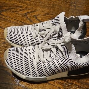 Adidas Black and White Zebra Knit Sneakers